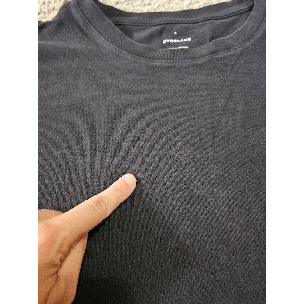 Everlane Organic Cotton Heavy Pocket T-Shirt Mens Large Black Short Sleeve - Picture 3 of 7